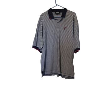 Ashworth Mens Multicolor Cotton Stripe Golf Polo Shirt Size XXL